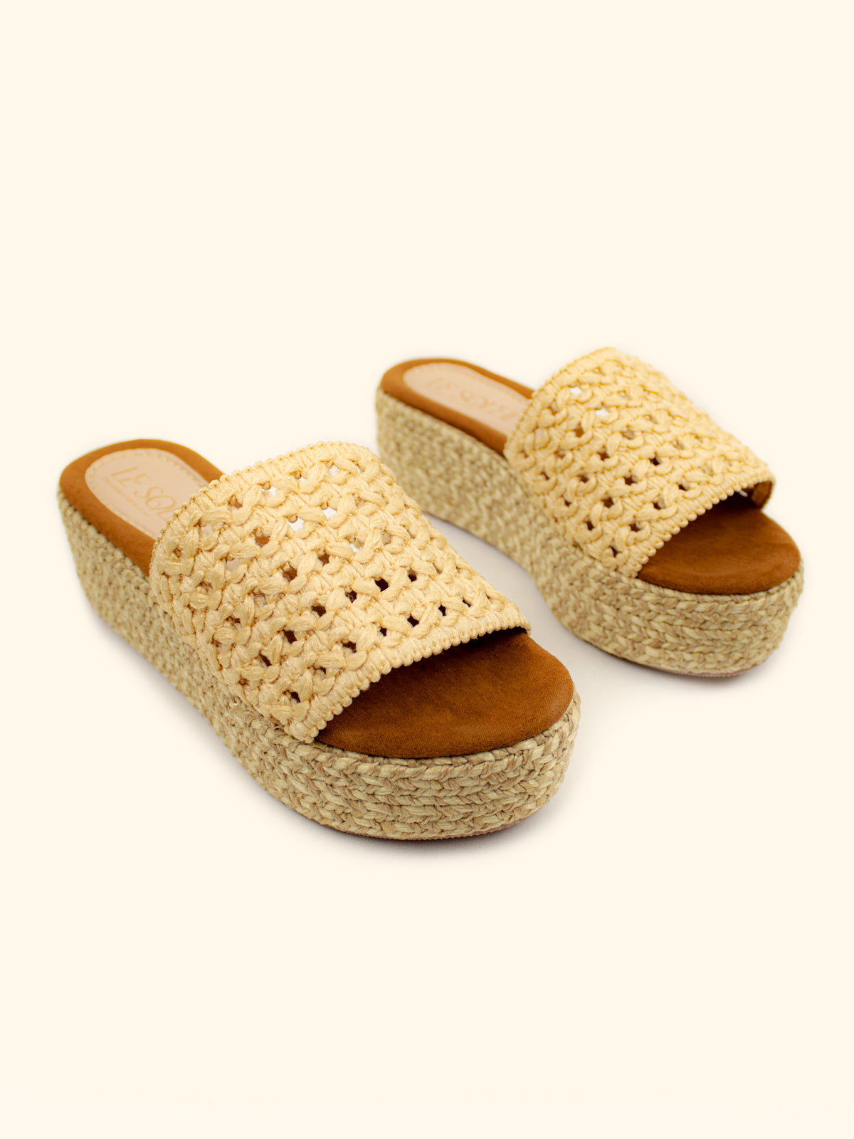 Sandalias macramé con plataforma