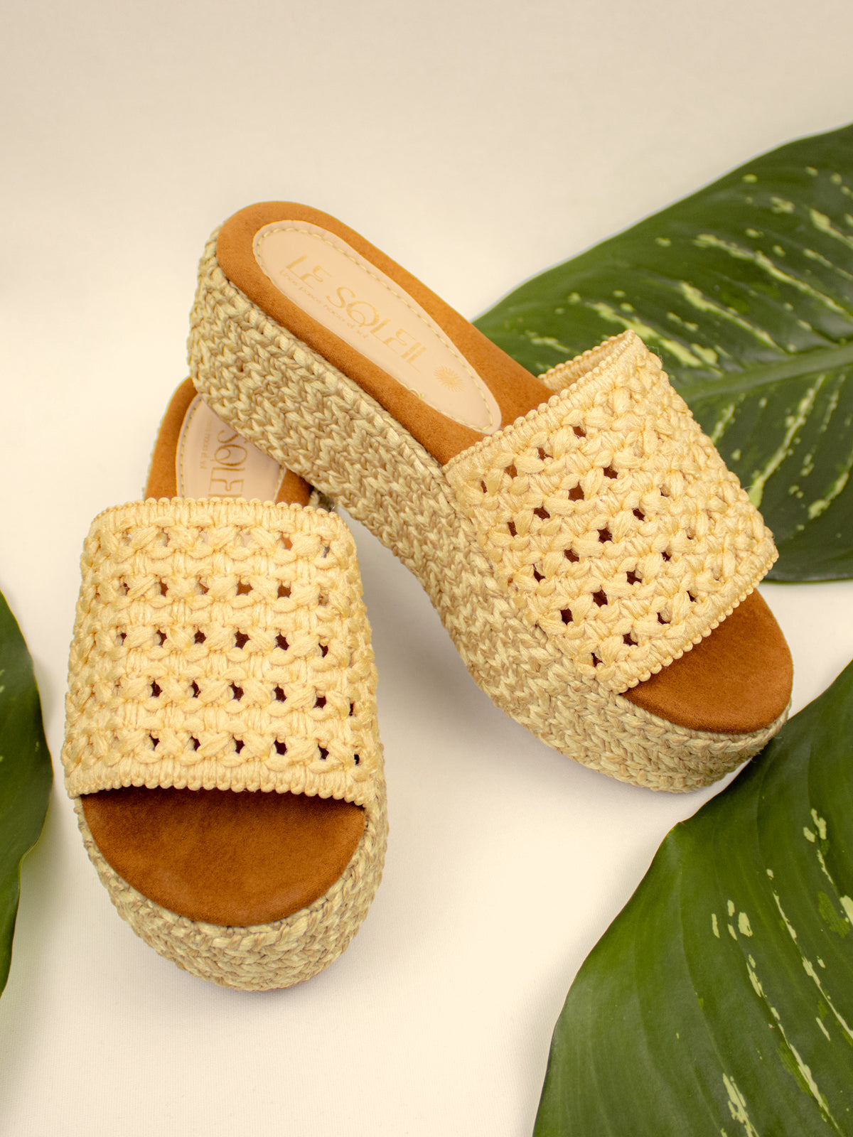 Sandalias macramé con plataforma